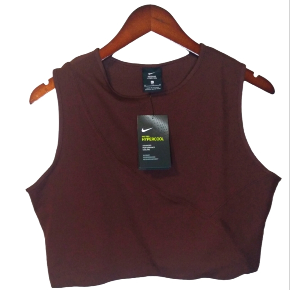 Nike Pro Hypercool Performance Cropped Purple Top ‎ XL NWT